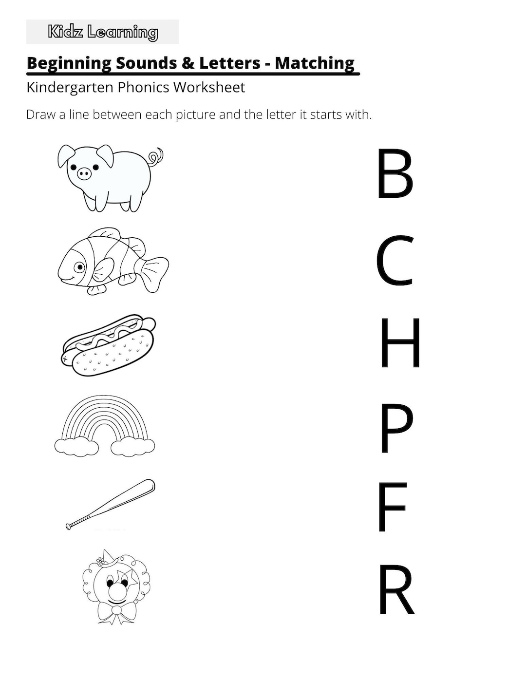 15 Printable Beginning Sounds Worksheets Preschool 1st Grade Phonics And Literacy Etsy UK