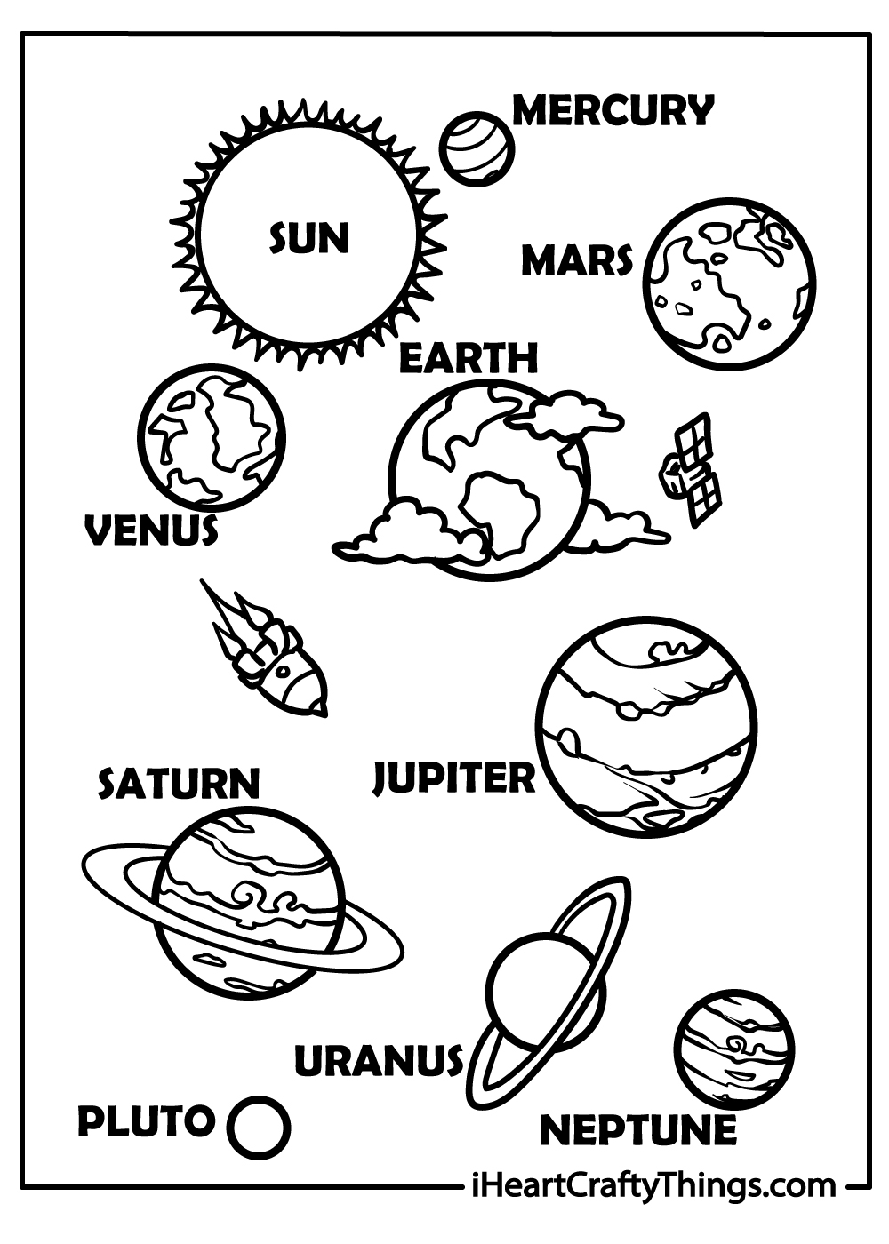 Preschool Solar System For Kids Printables