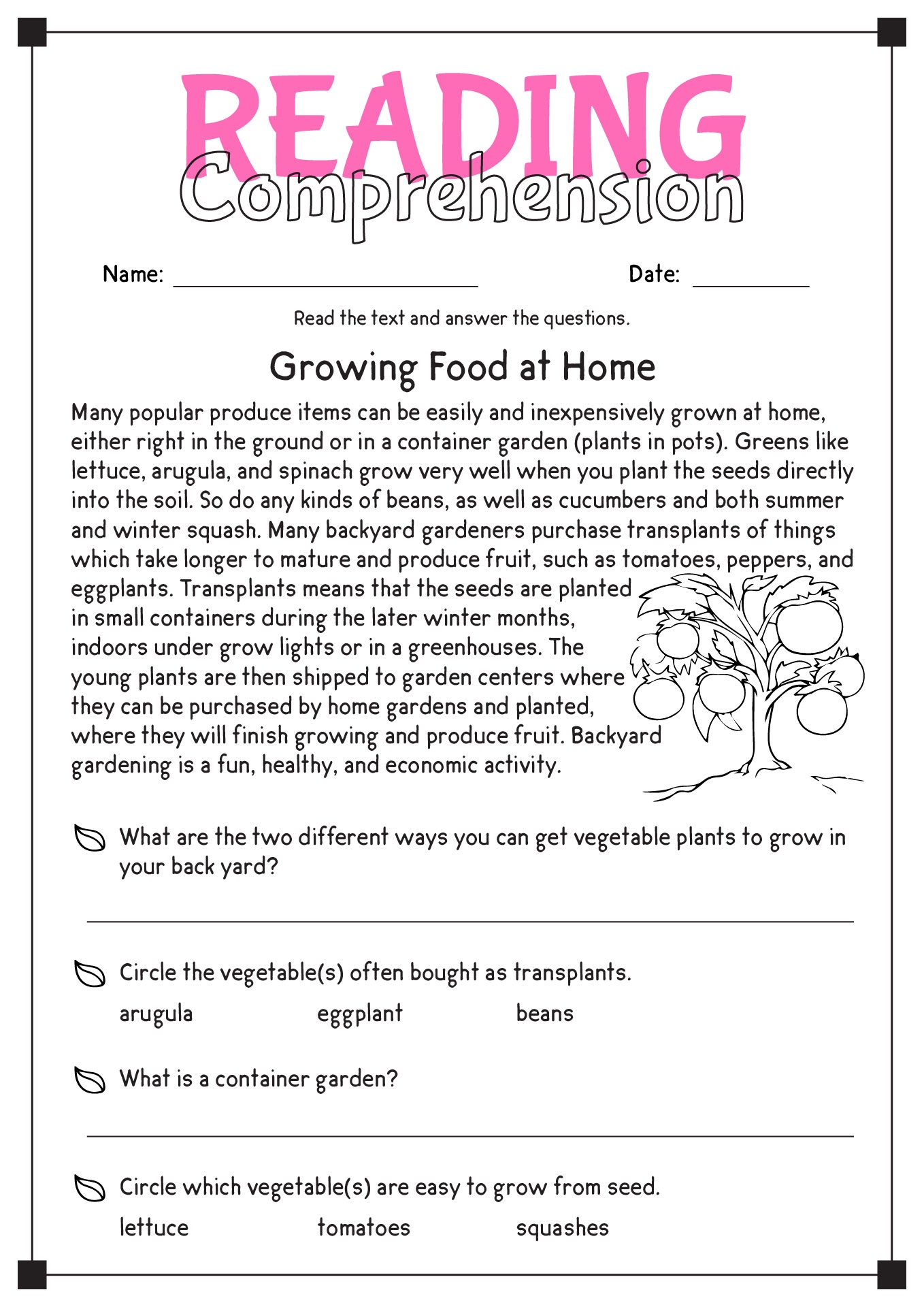 Reading And Comprehension Worksheets Pdf Reading And Comprehension Worksheets Pdf