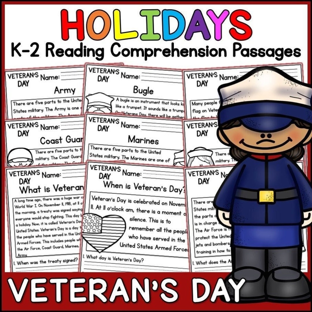 1st 2nd Grade Reading Comprehension Veterans Day Passages U0026 Questions Classroom Homeschool No Prep Printable Standards aligned Etsy 1st 2nd Grade Reading Comprehension Veterans Day Passages U0026 Questions Classroom Homeschool No Prep Printable Standards aligned Etsy