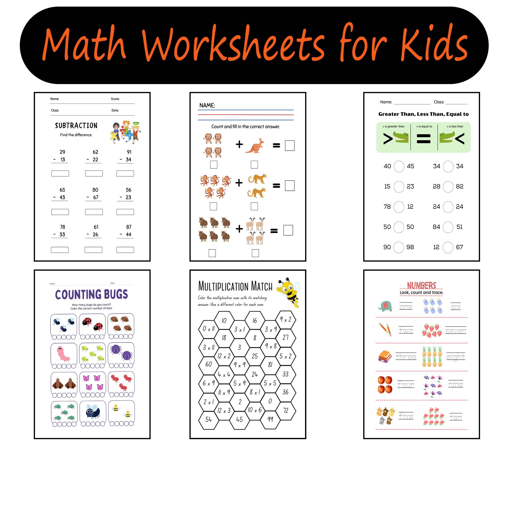 Math Worksheet 1st Grade