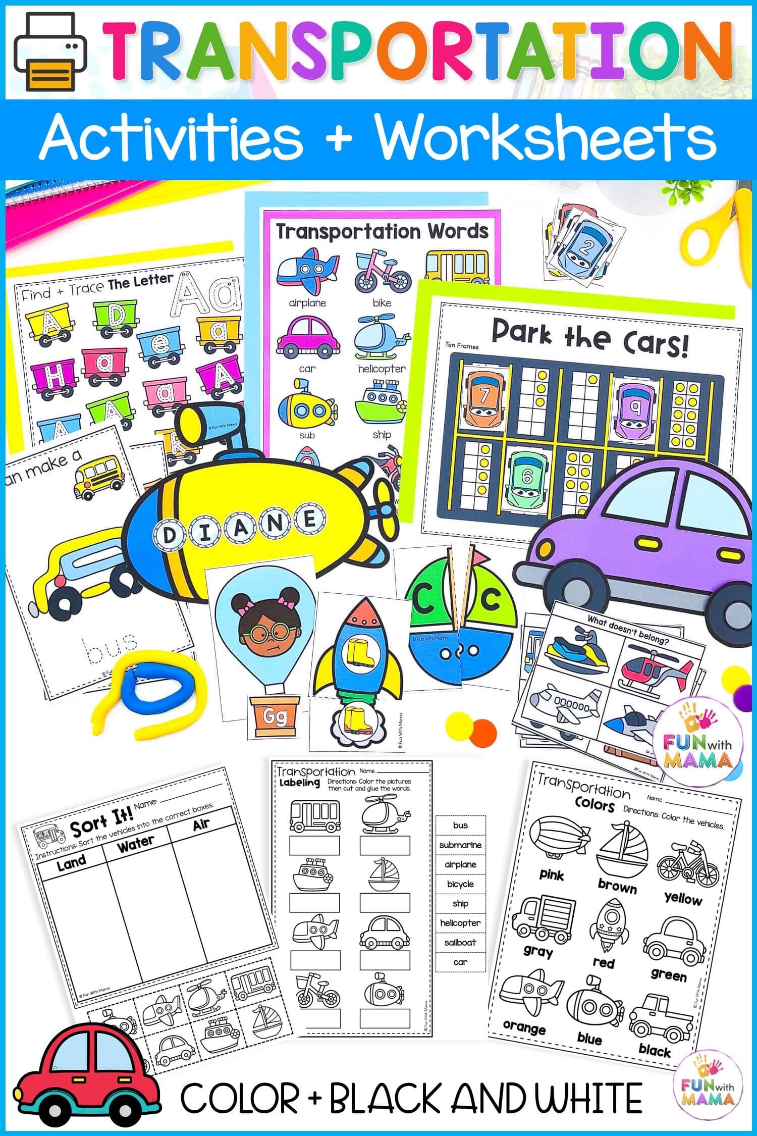 Transportation Printables Preschool