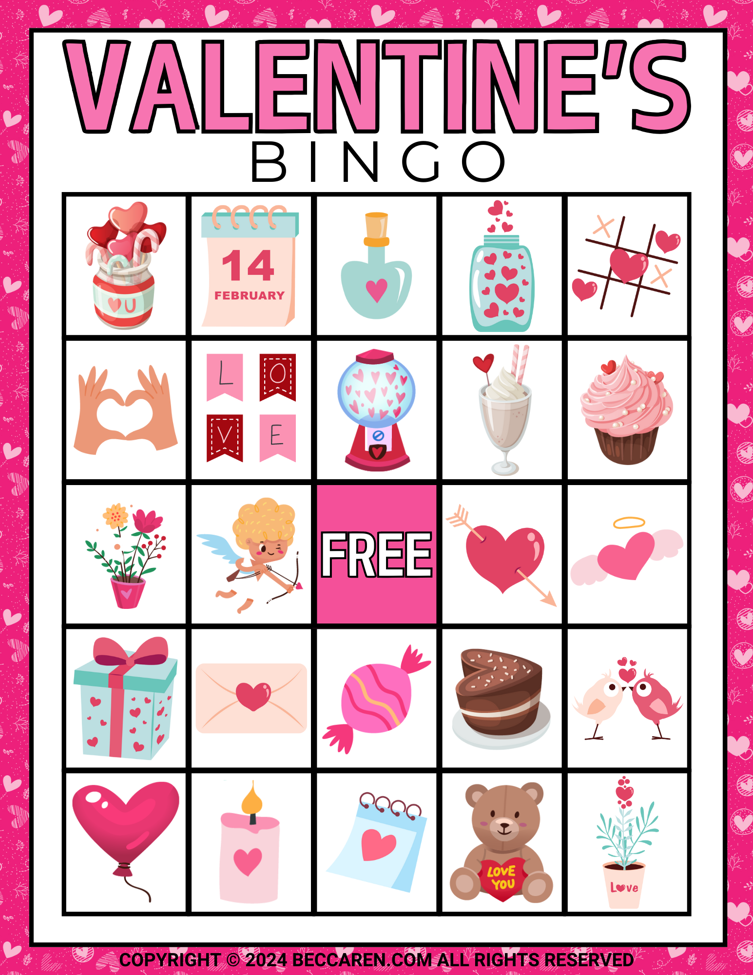 25 FREE Valentine s Bingo Cards 25 FREE Valentine s Bingo Cards