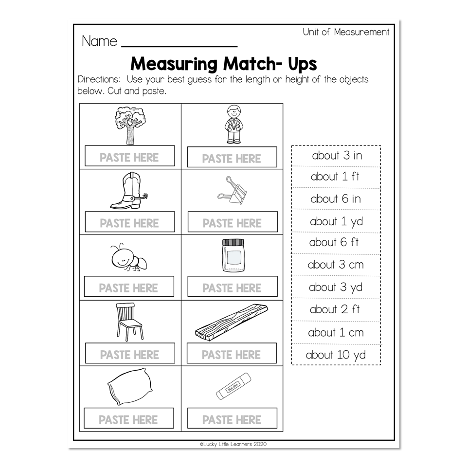 Free Printable Worksheets Measurement 2nd Grade