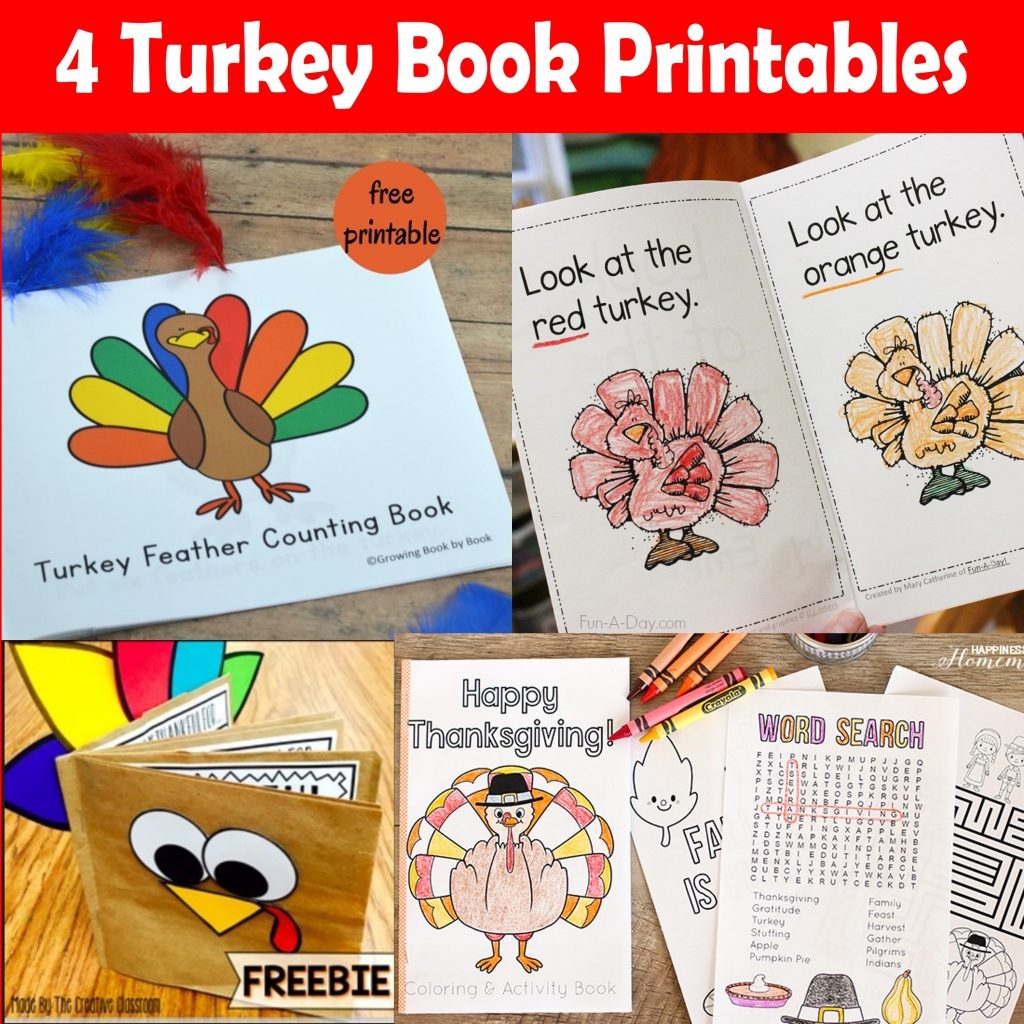4 Turkey Book Printables For Thanksgiving Printables 4 Mom