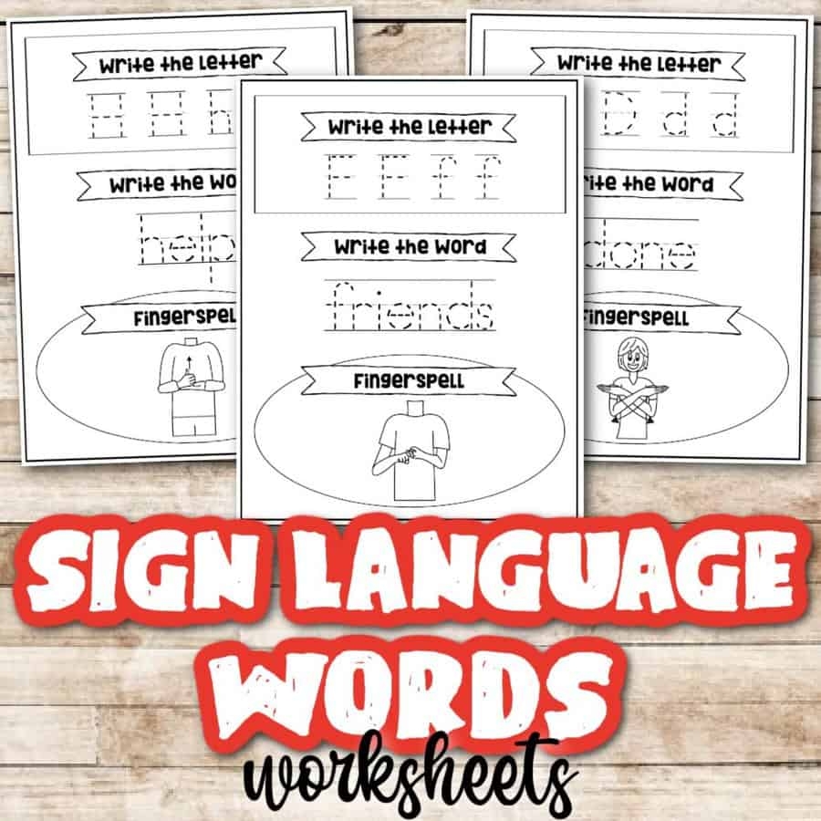 Sign Language Free Printable Worksheets