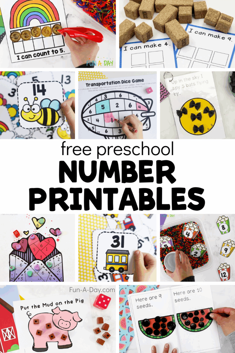 40 Free Preschool Number Printables Fun A Day