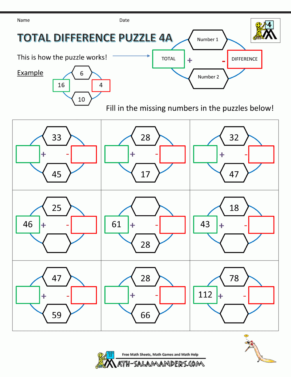 Math Puzzle Worksheets Math Puzzle Worksheets