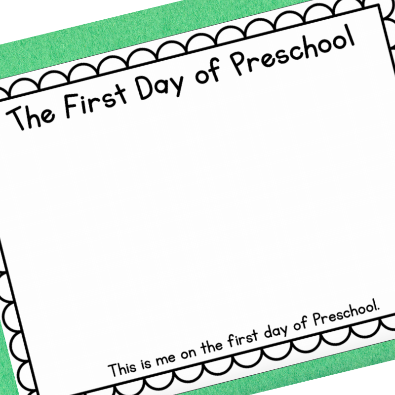 My 1st.Day Of Preschool Printable