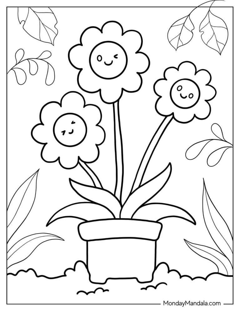 53 Flower Coloring Pages Free PDF Printables