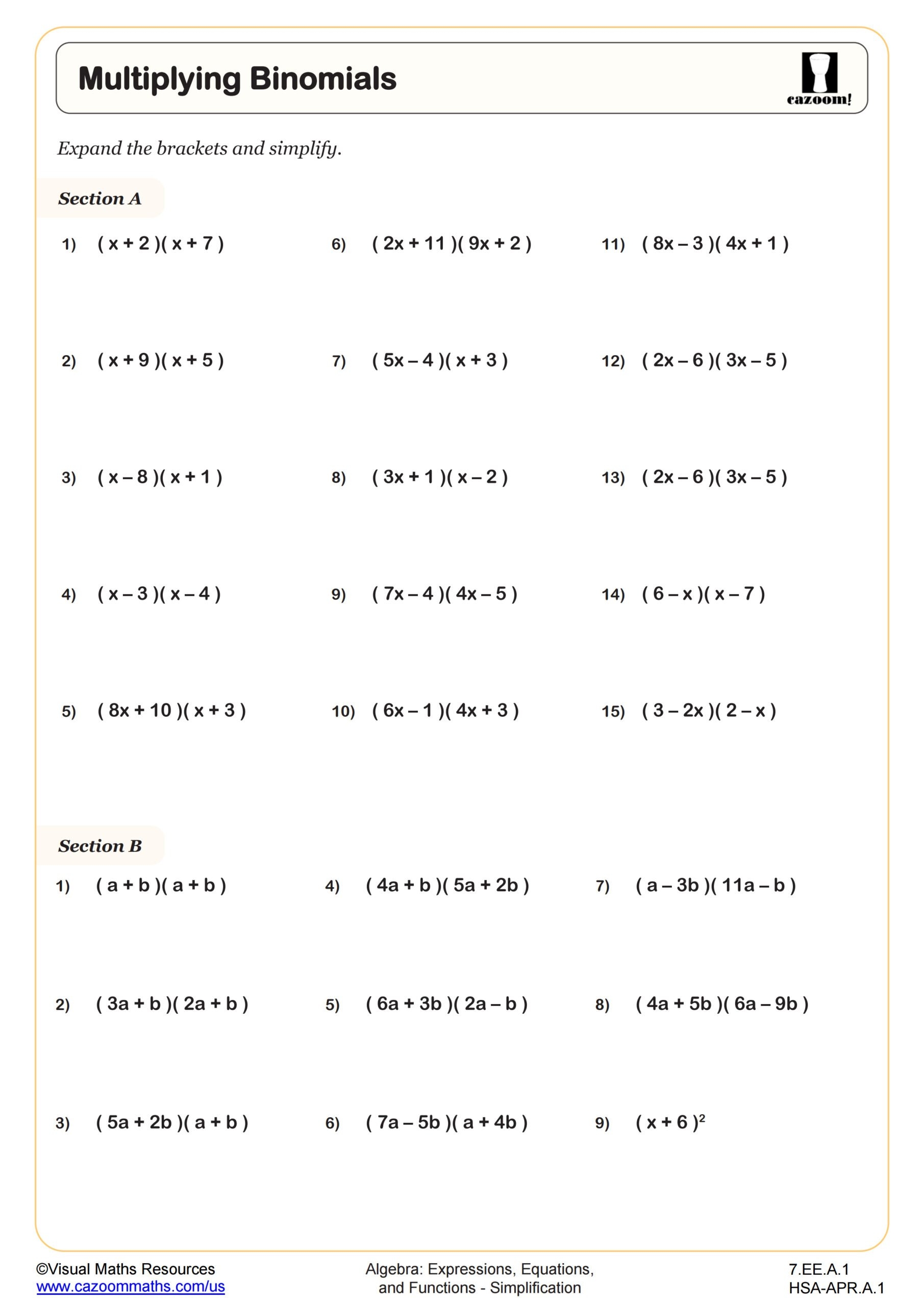 Seventh Grade Printable Worksheets Free