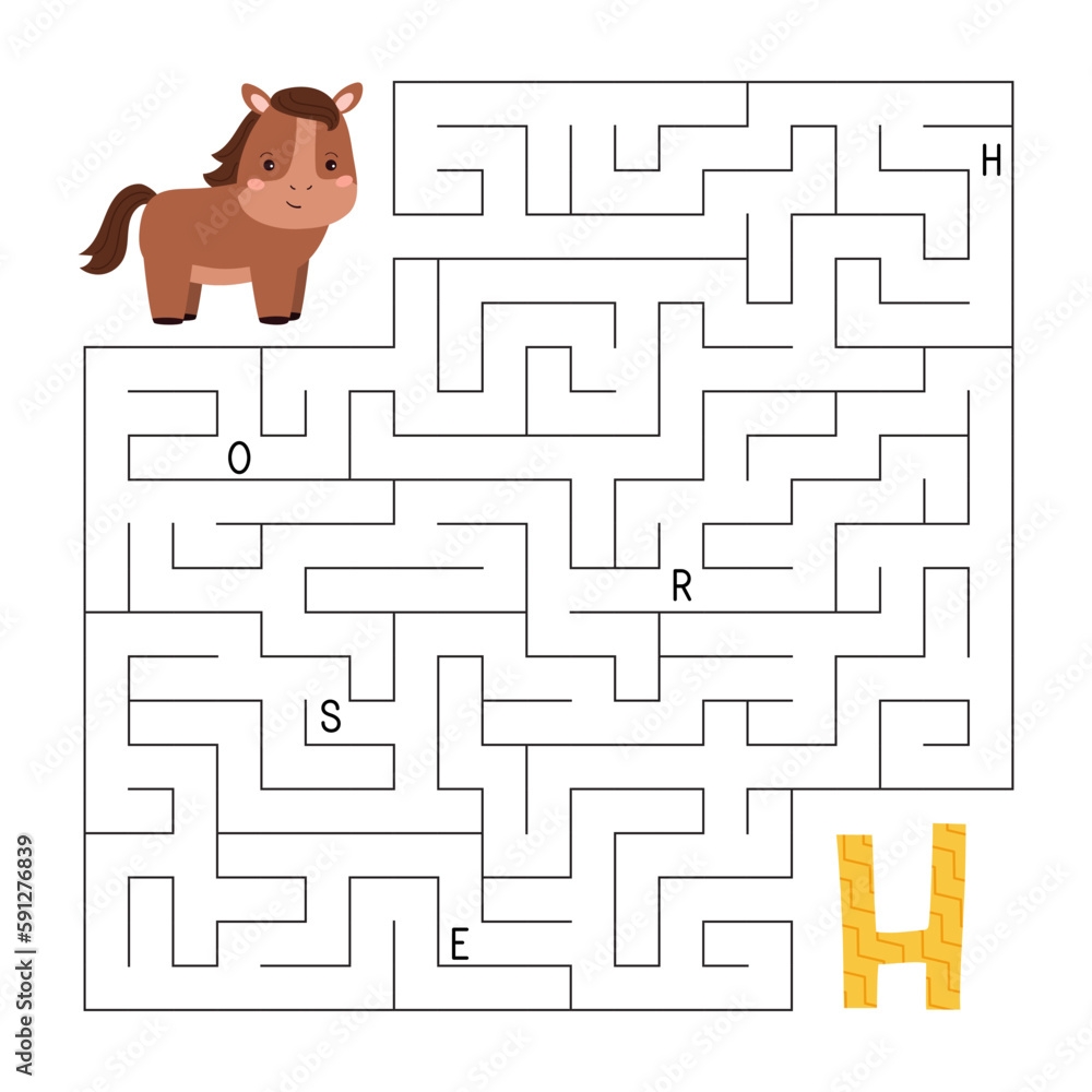 ABC Maze Game Educational Puzzle For Kids Labyrinth With Letters 
