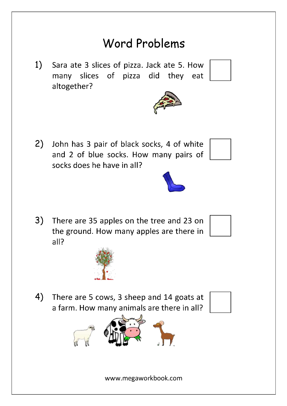 Addition And Subtraction Word Problems Worksheets For Kindergarten And Grade 1 Story Sums Story Problems MegaWorkbook Addition And Subtraction Word Problems Worksheets For Kindergarten And Grade 1 Story Sums Story Problems MegaWorkbook