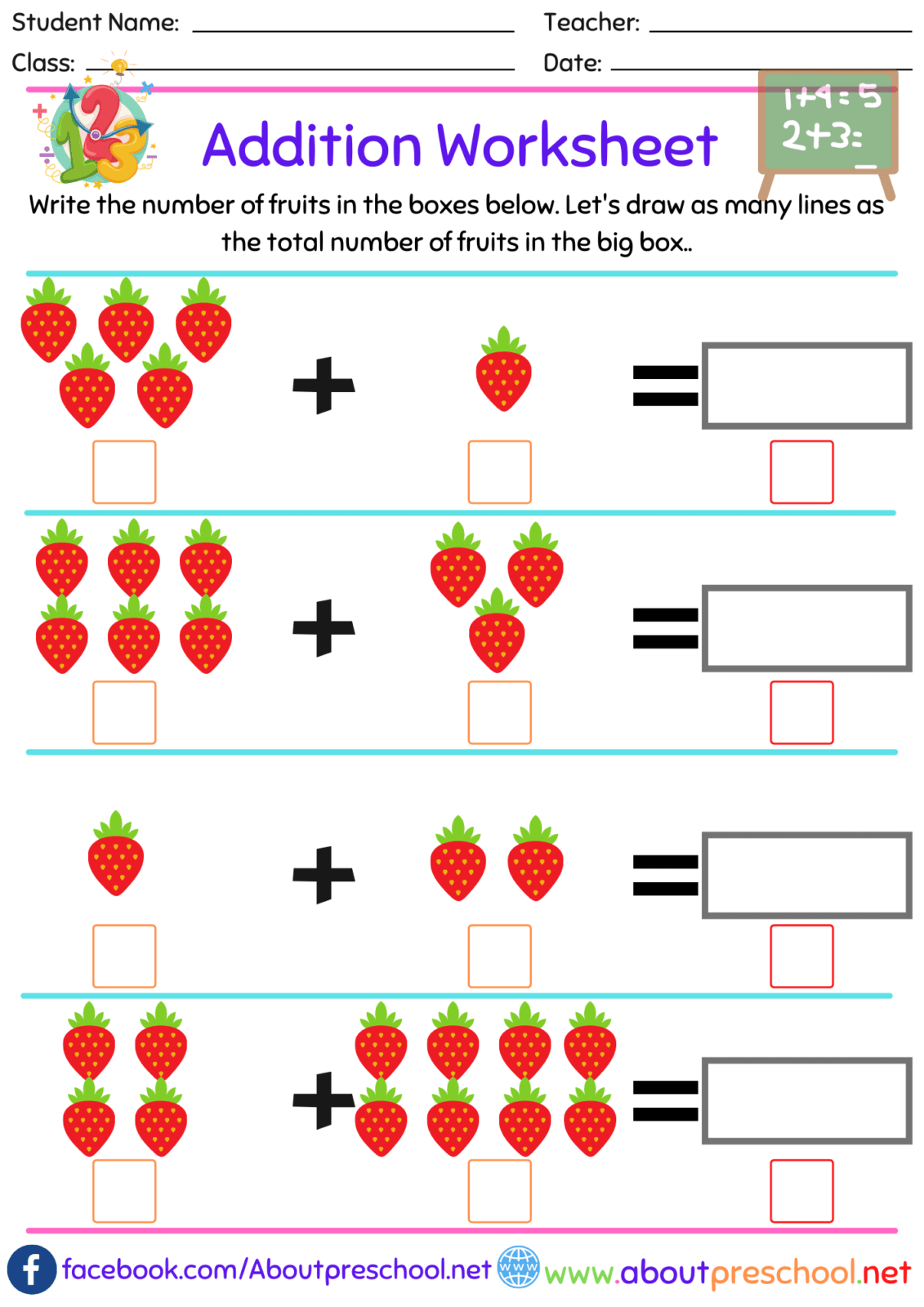 Kindergarten Math Beginnning Addition Worksheet Kindergarten Math Beginnning Addition Worksheet