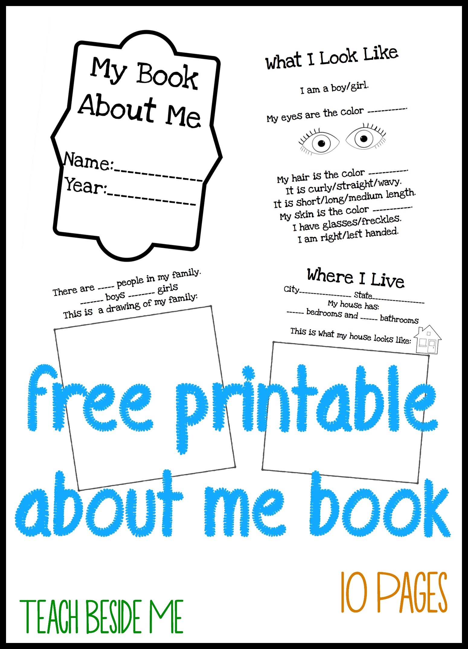 All About Me Book For Preschool Kids Teach Beside Me All About Me Book For Preschool Kids Teach Beside Me