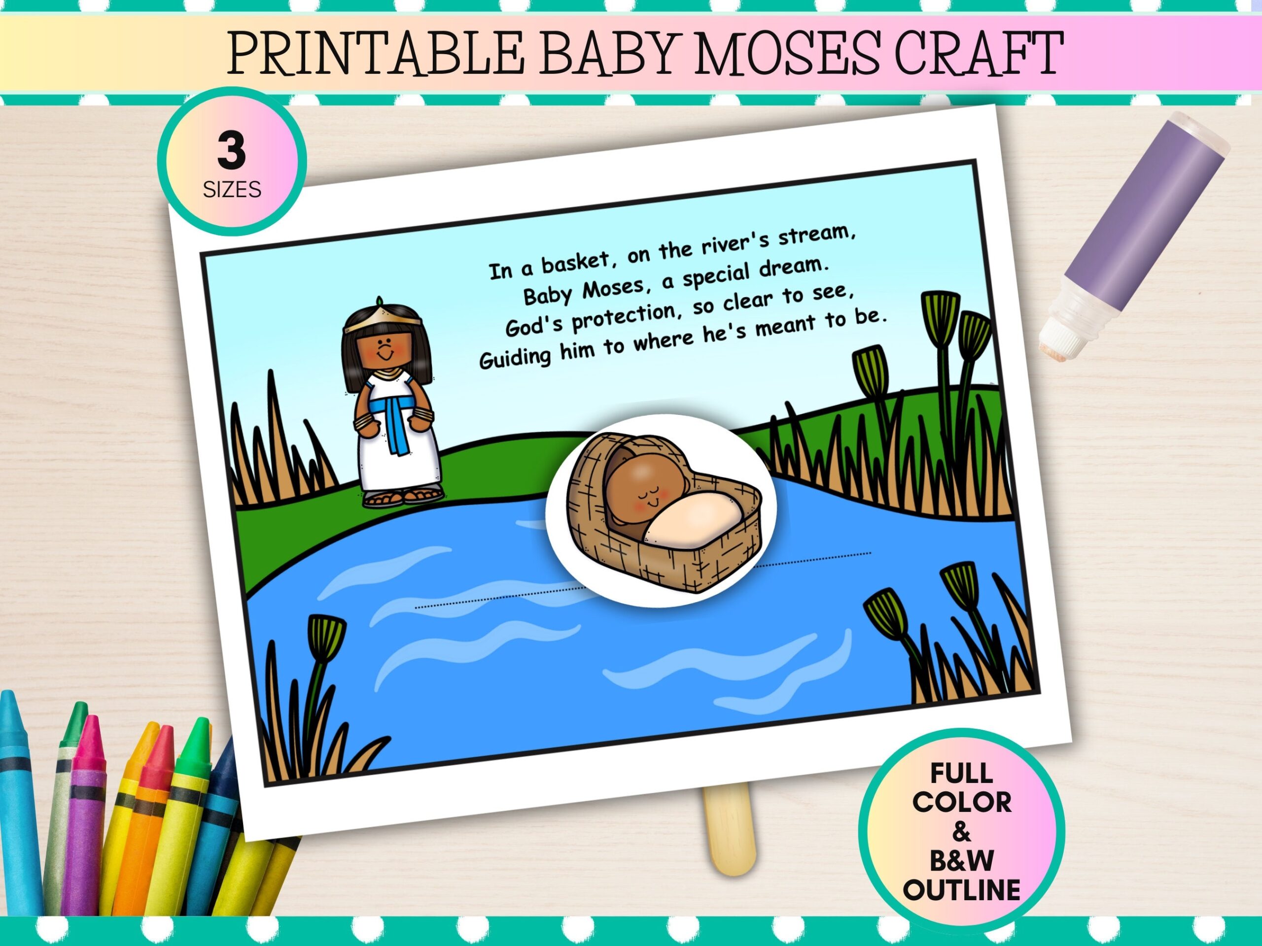 Baby Moses Bible Craft For Kids Old Testament Bible Story For 