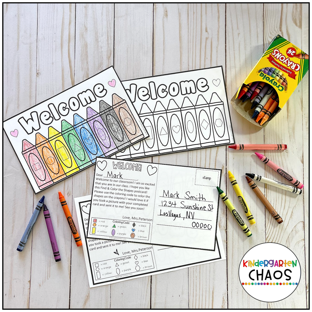 Back To School Post Cards Kindergarten Chaos