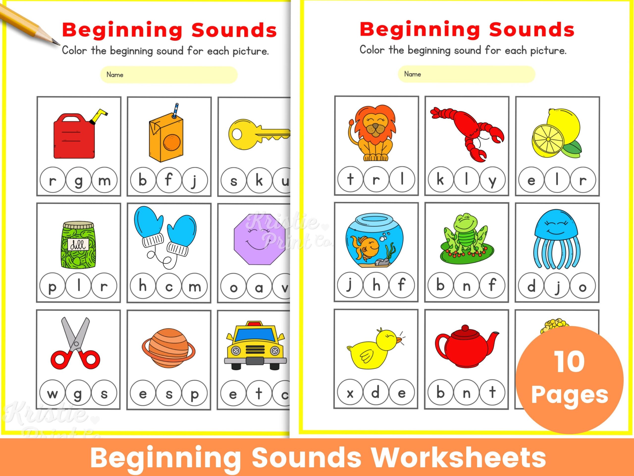Beginning Sounds Worksheets Phonics Worksheets Kindergarten Worksheets Preschool Worksheets Letter Sound Printable Homeschool Phonics Etsy UK