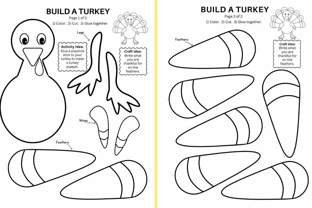 Preschool Printable Turkey Pattern