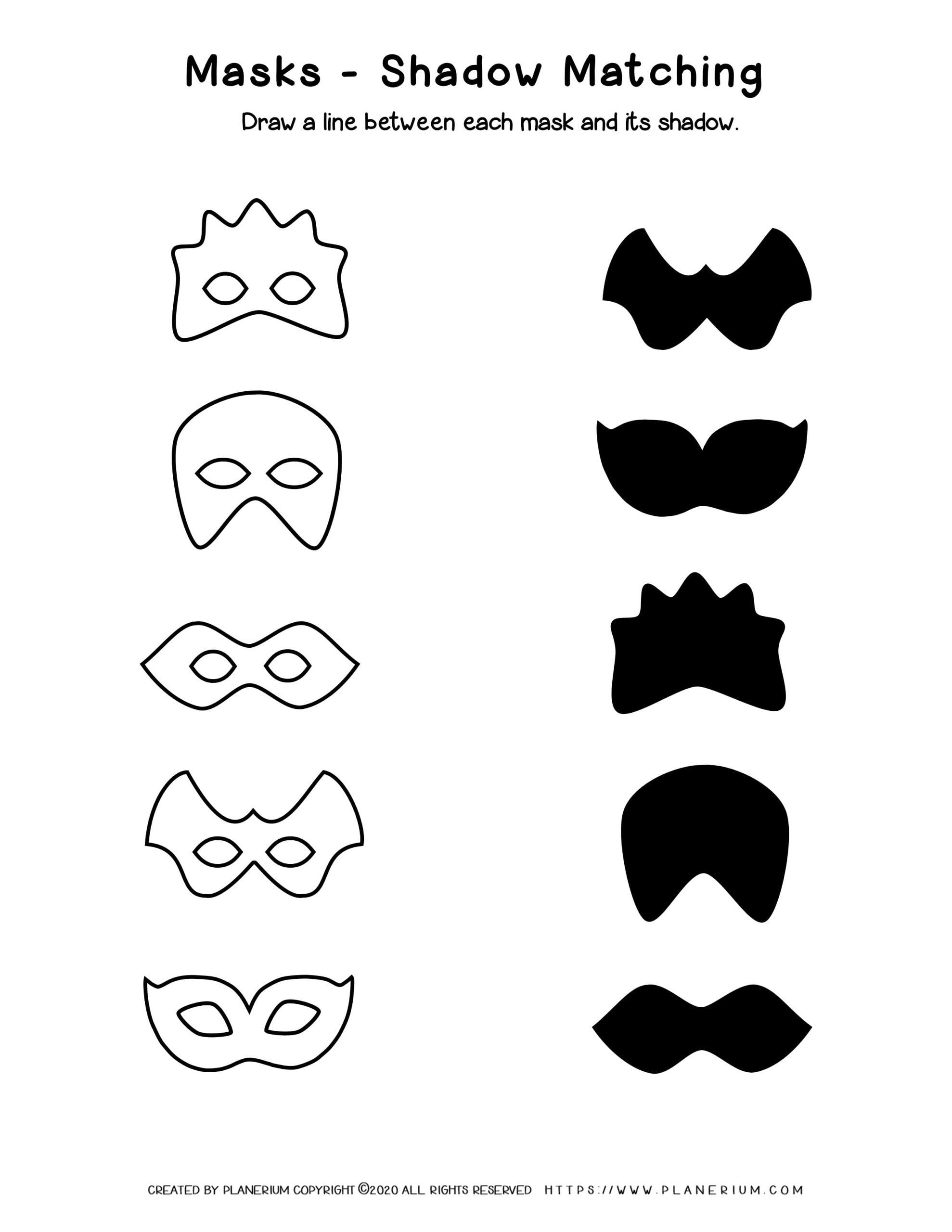 Carnival Worksheet Shadow Matching Game Planerium