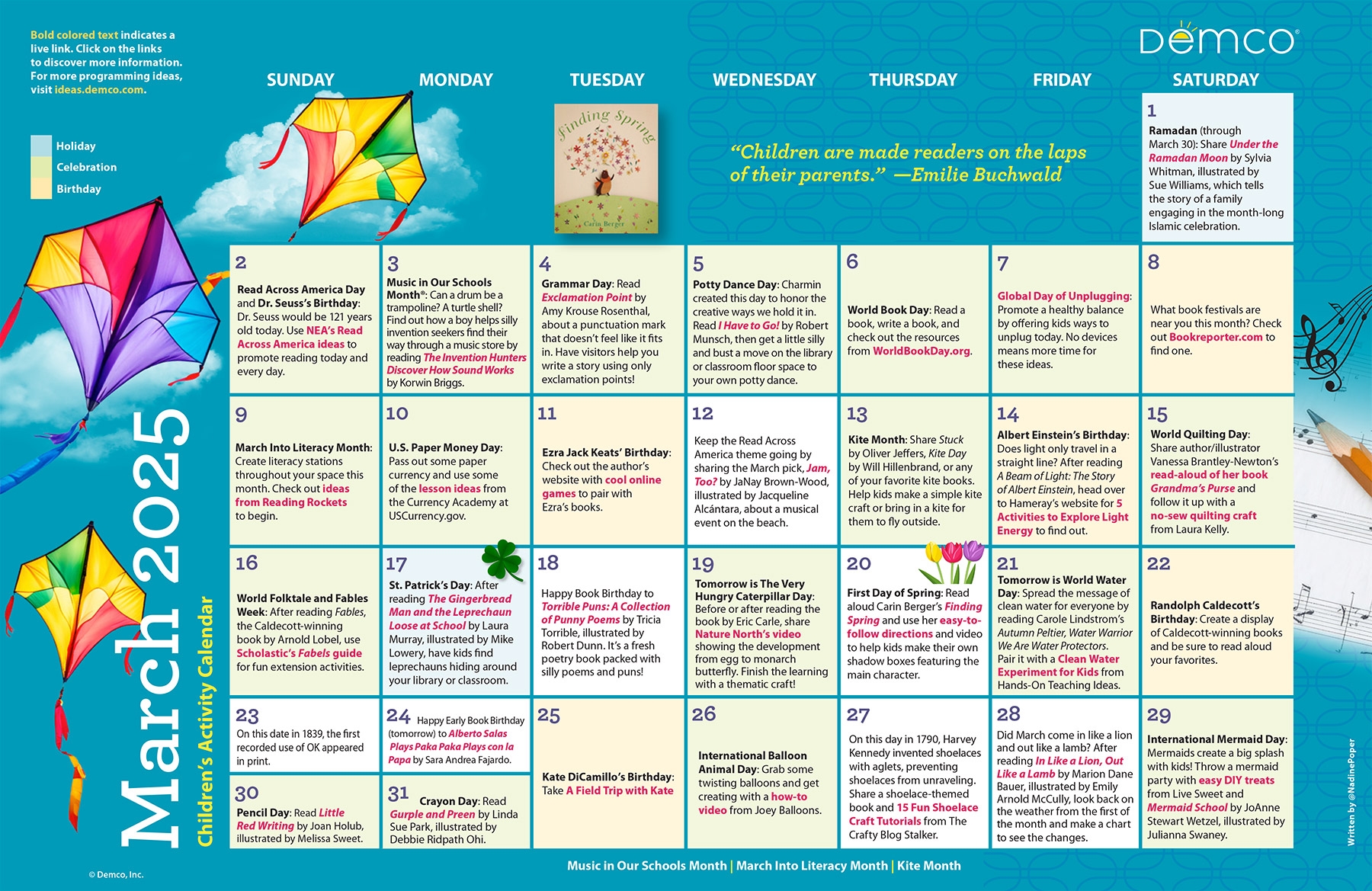 March Preschool Printable Calendar