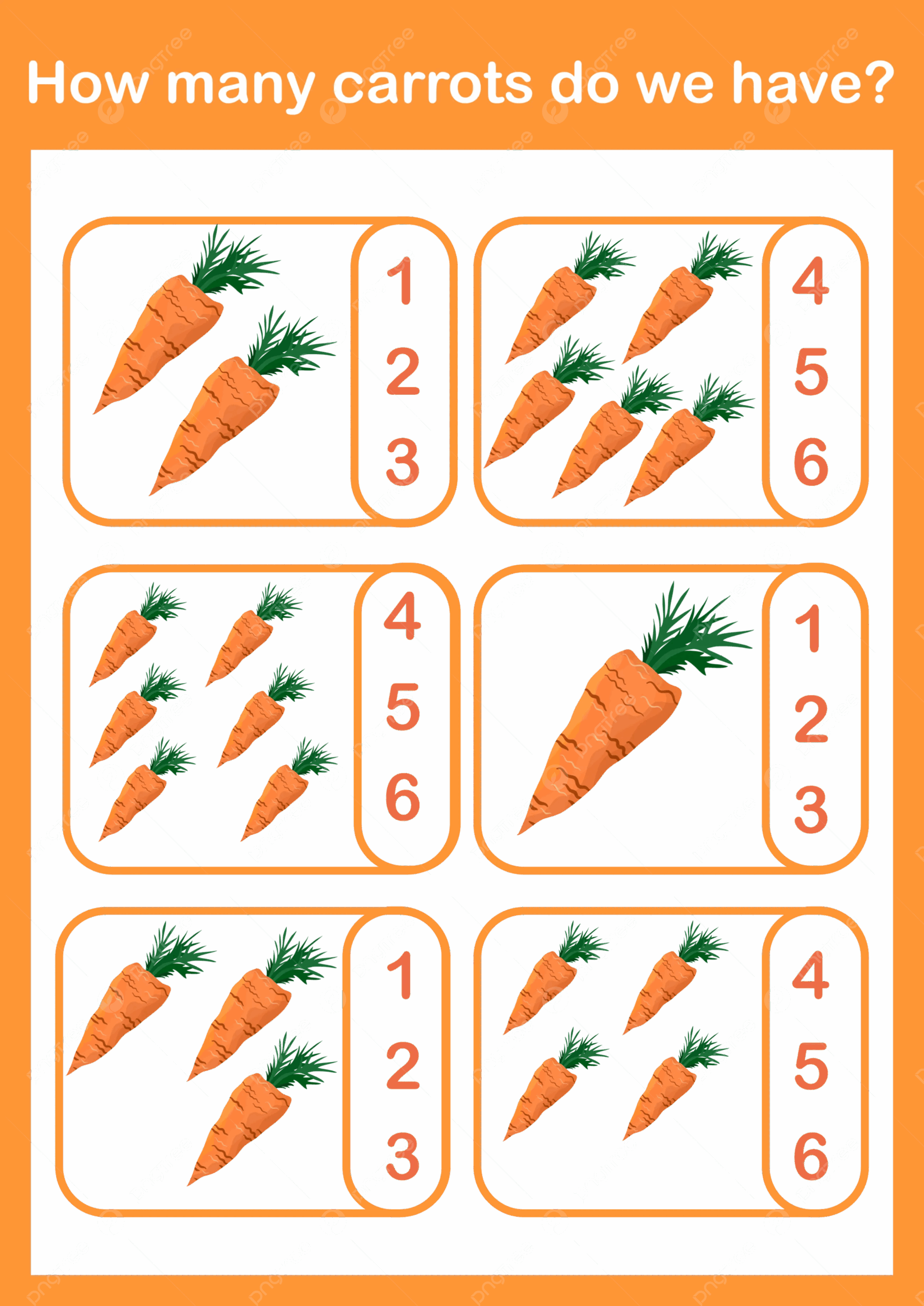 Children Worksheet Counting Numbers Of Carrots Preschool Children Worksheet Counting Numbers Of Carrots Preschool