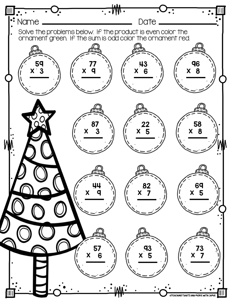 Christmas Math Printables Christmas Math Printables