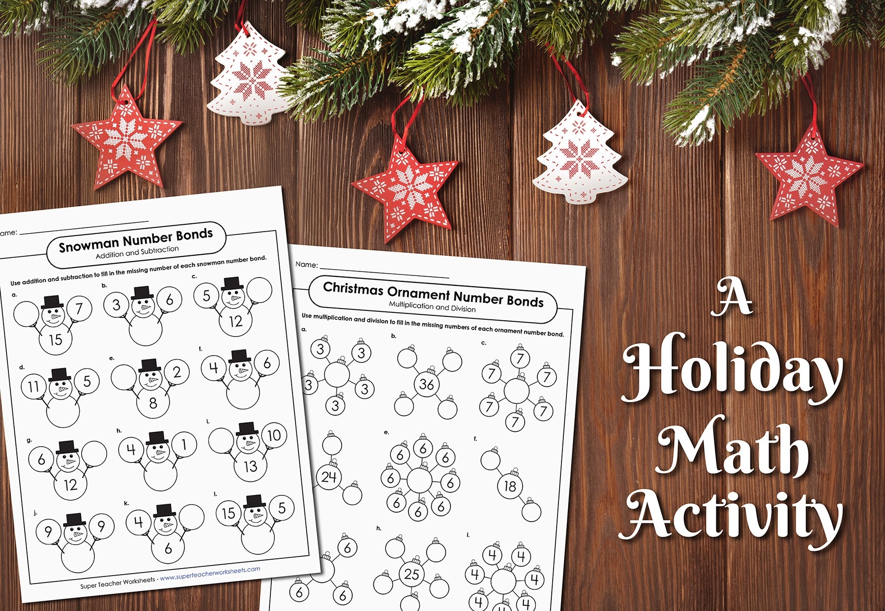 Christmas Number Bonds Christmas Number Bonds