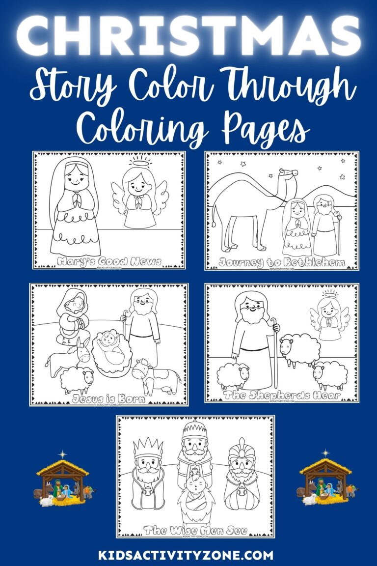 Christmas Story Coloring Pages Nativity Kids Activity Zone