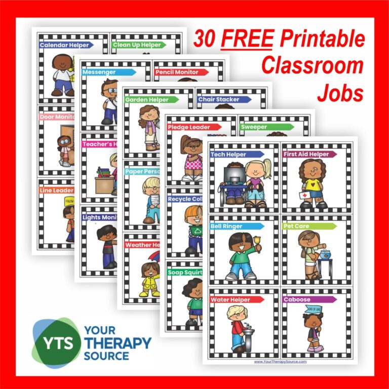 CLASSROOM JOB IDEAS Your Therapy Source