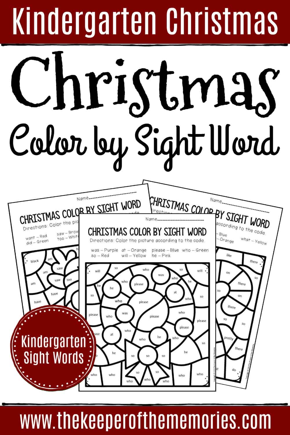 Kindergarten Sight Word Worksheets Please