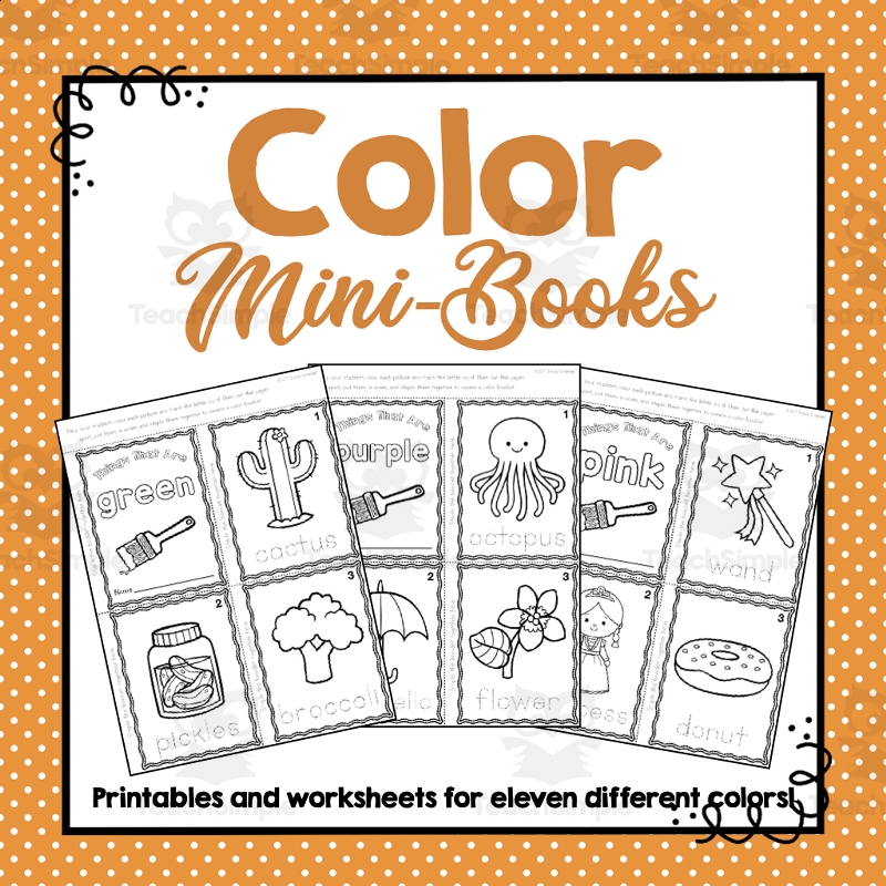 Color Mini Books Learning Colors Preschool Worksheets By Teach 