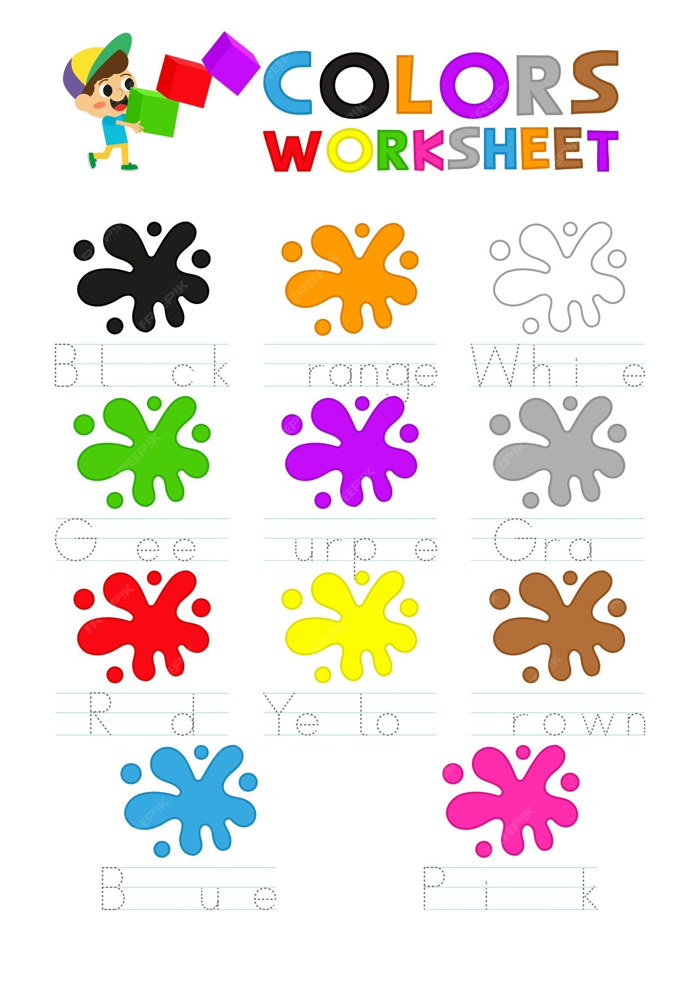 Color Worksheets For Kindergarten Archives About Preschool Worksheets Library