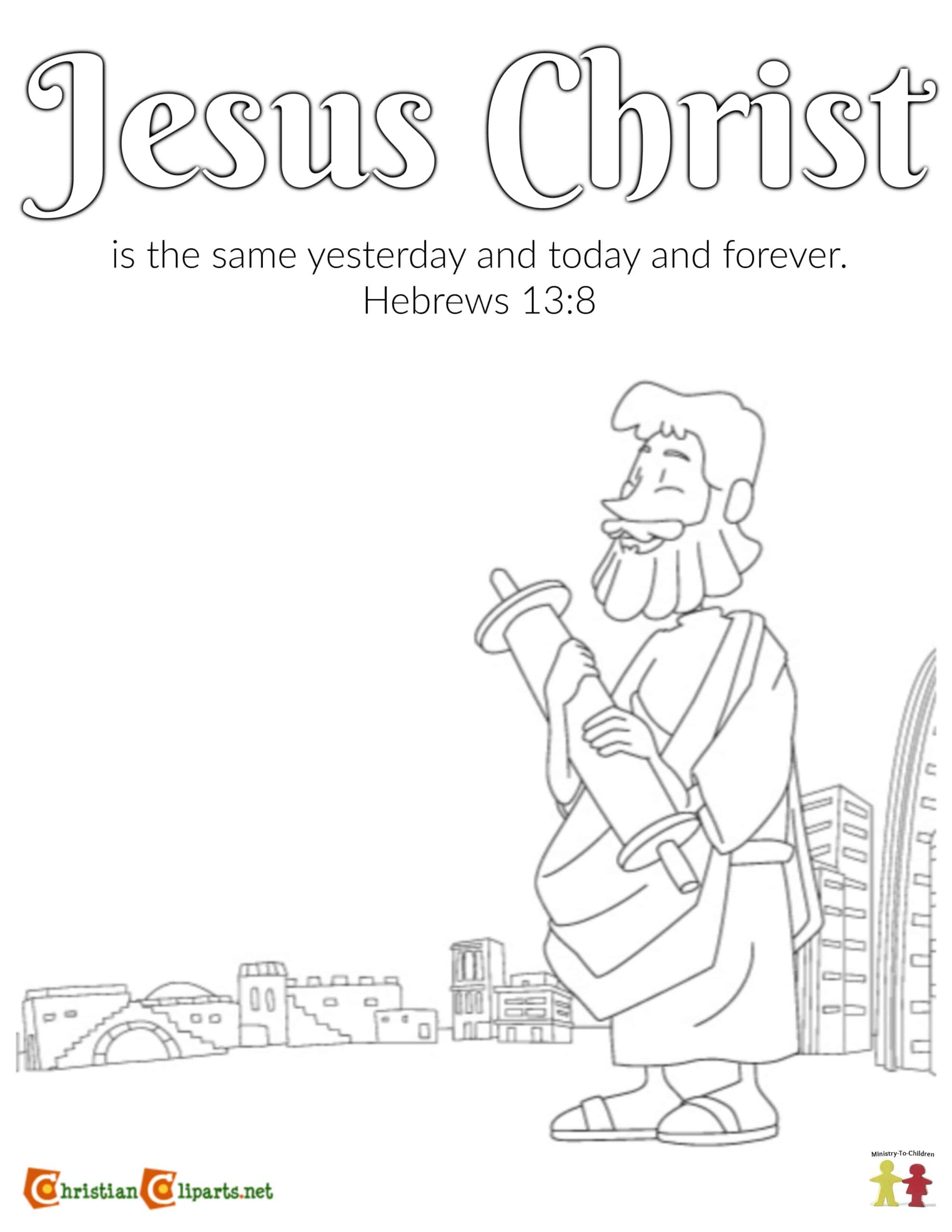 Coloring Page Hebrews 13 8 Jesus Never Changes Ministry To Children