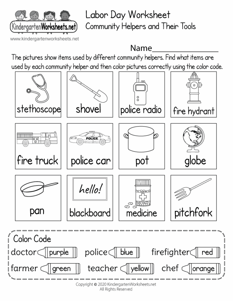 Community Helpers And Their Tools Worksheet Free Printable Digital U0026 PDF