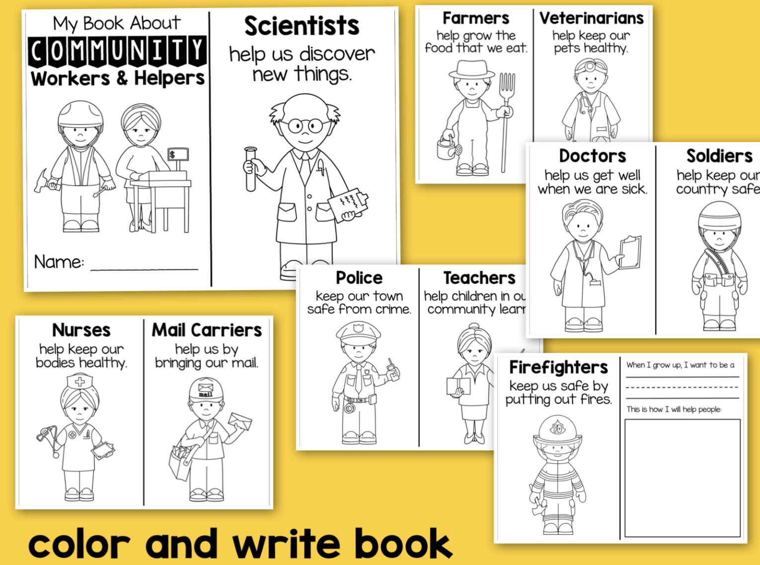 Community Helpers Worksheets U0026 Activities Kindergarten Preschool 