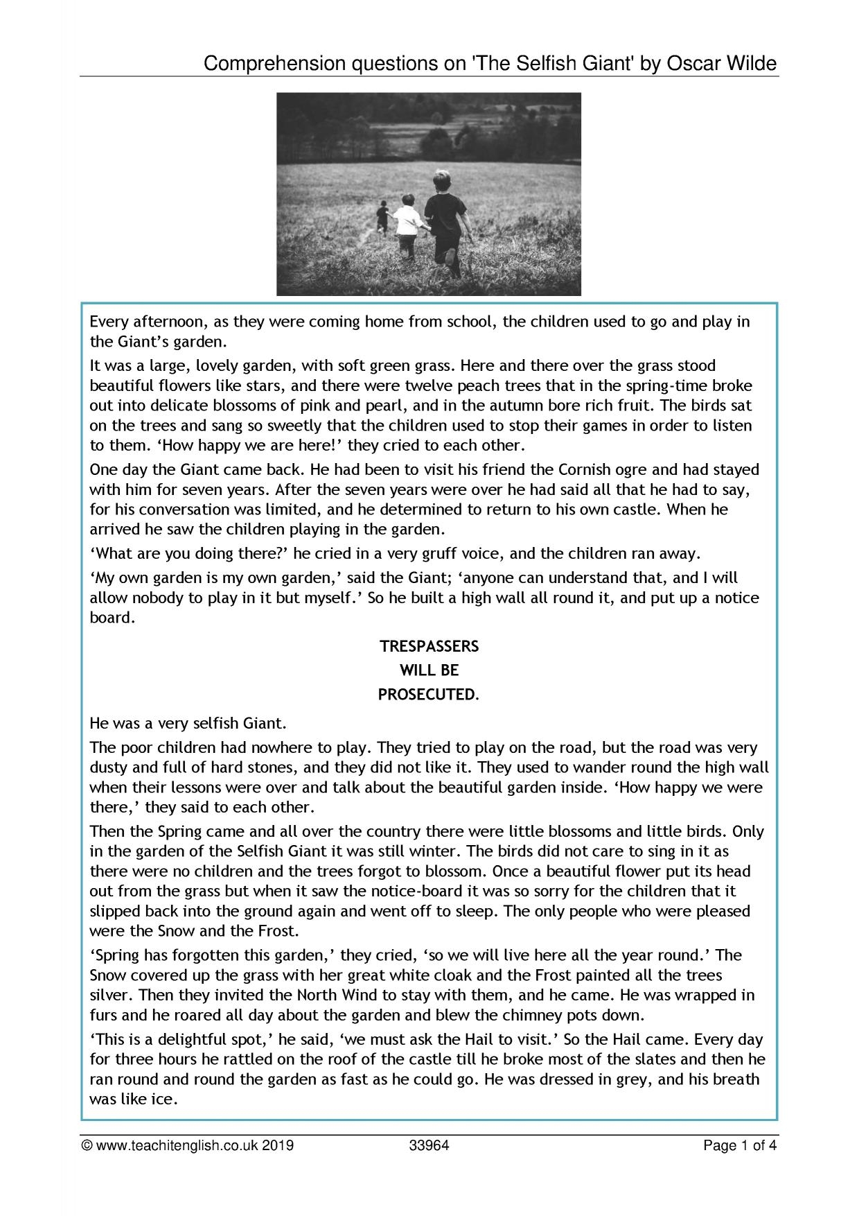 Free Reading Comprehension Ks3 Worksheets