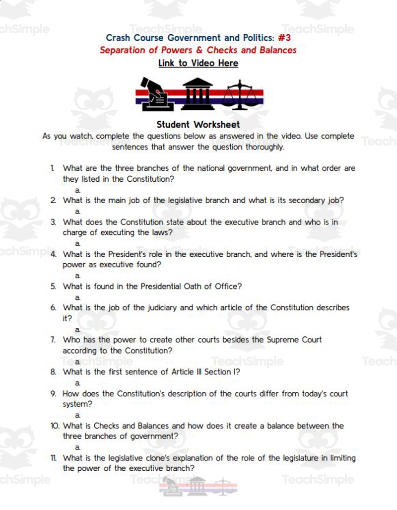 Crash Course Government And Politics 3 Separation Of Powers Crash Course Government And Politics 3 Separation Of Powers