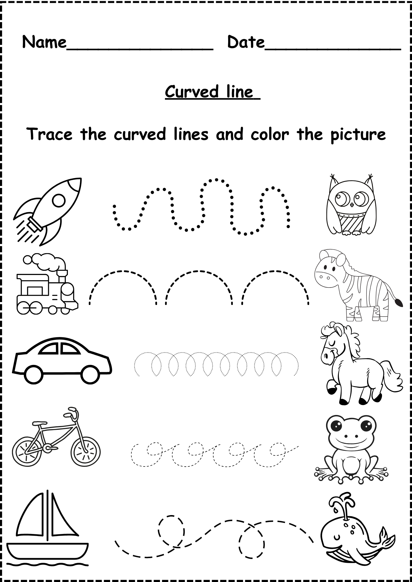 Preschool Line Tracing Free Printable