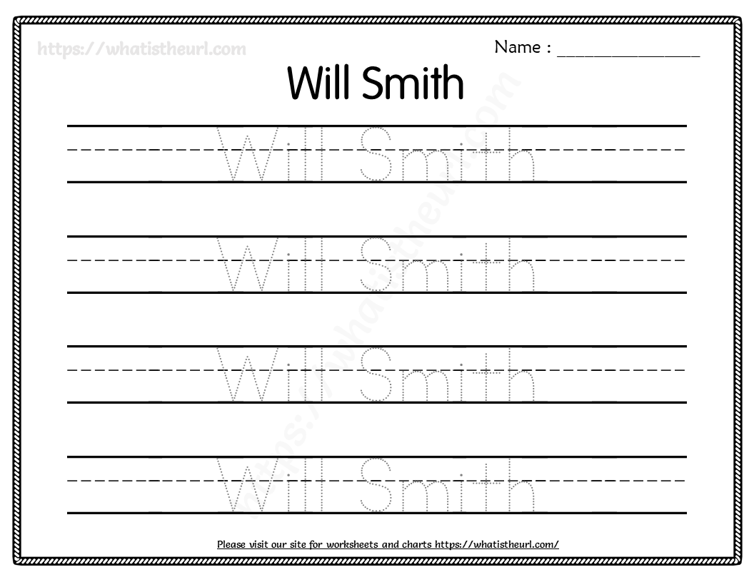 Name Tracing Free Printable Worksheet