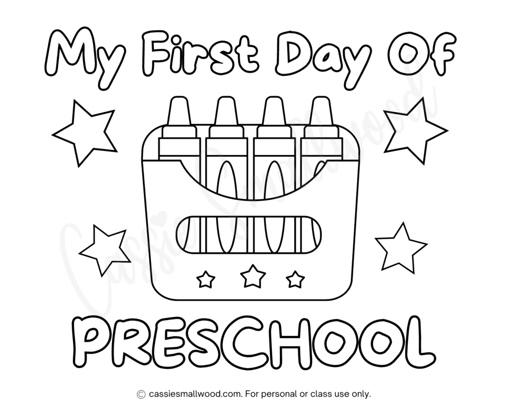 Printable First Day Of Preschool Book