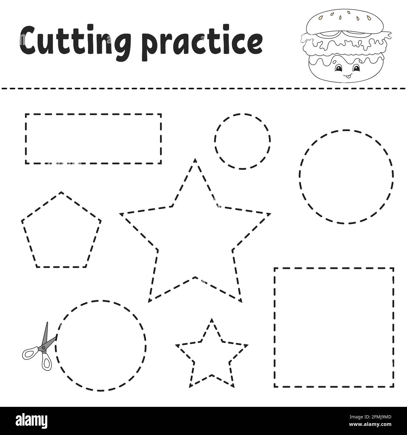 Cutting Practice For Kids Stock Vector Images Page 2 Alamy