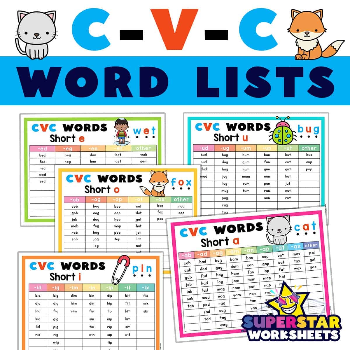 Kindergarten Word List Worksheets