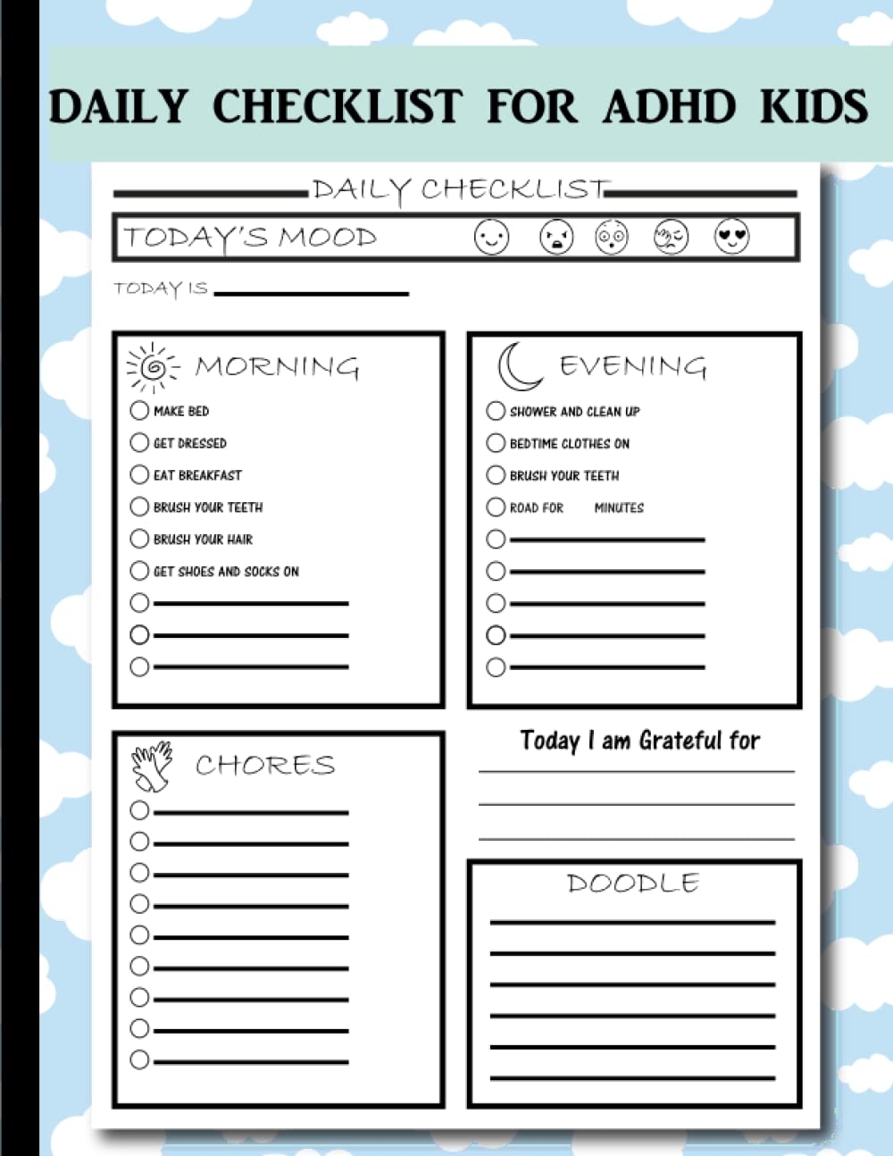 DAILY CHECKLIST FOR ADHD KIDS Kids Daily Checklist Template Healthy Habits Checklist Daily Routine Chart Children With ADHD Tb Daniel 