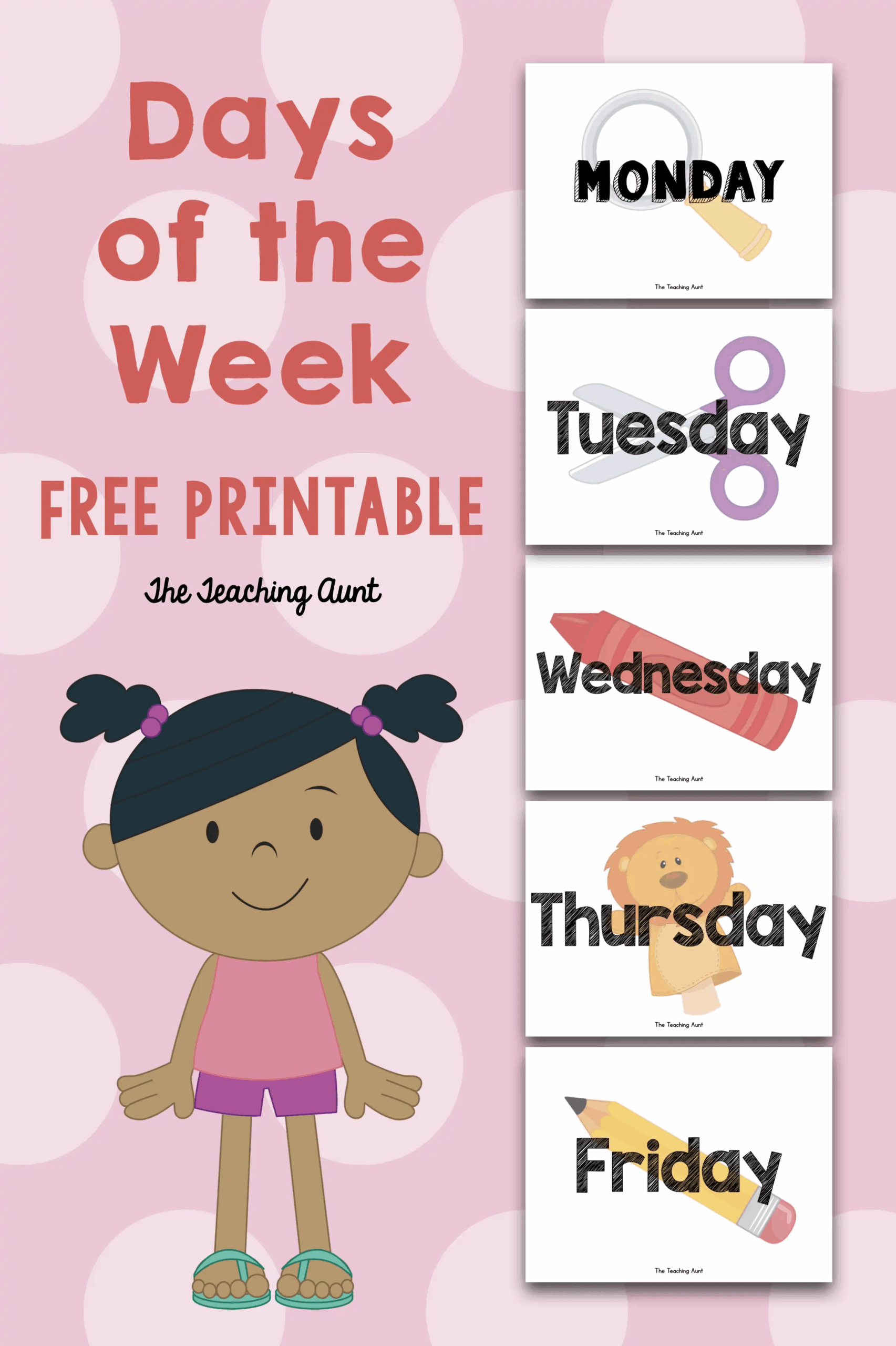 Days Of The Week Free Flashcards The Teaching Aunt