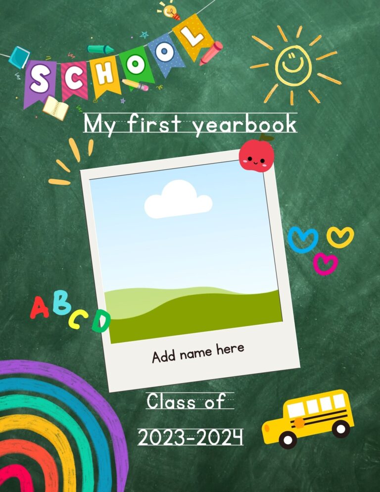Digital School Memory Book Canva Template Yearbook Design Back To School My First Yearbook Instant Download Etsy