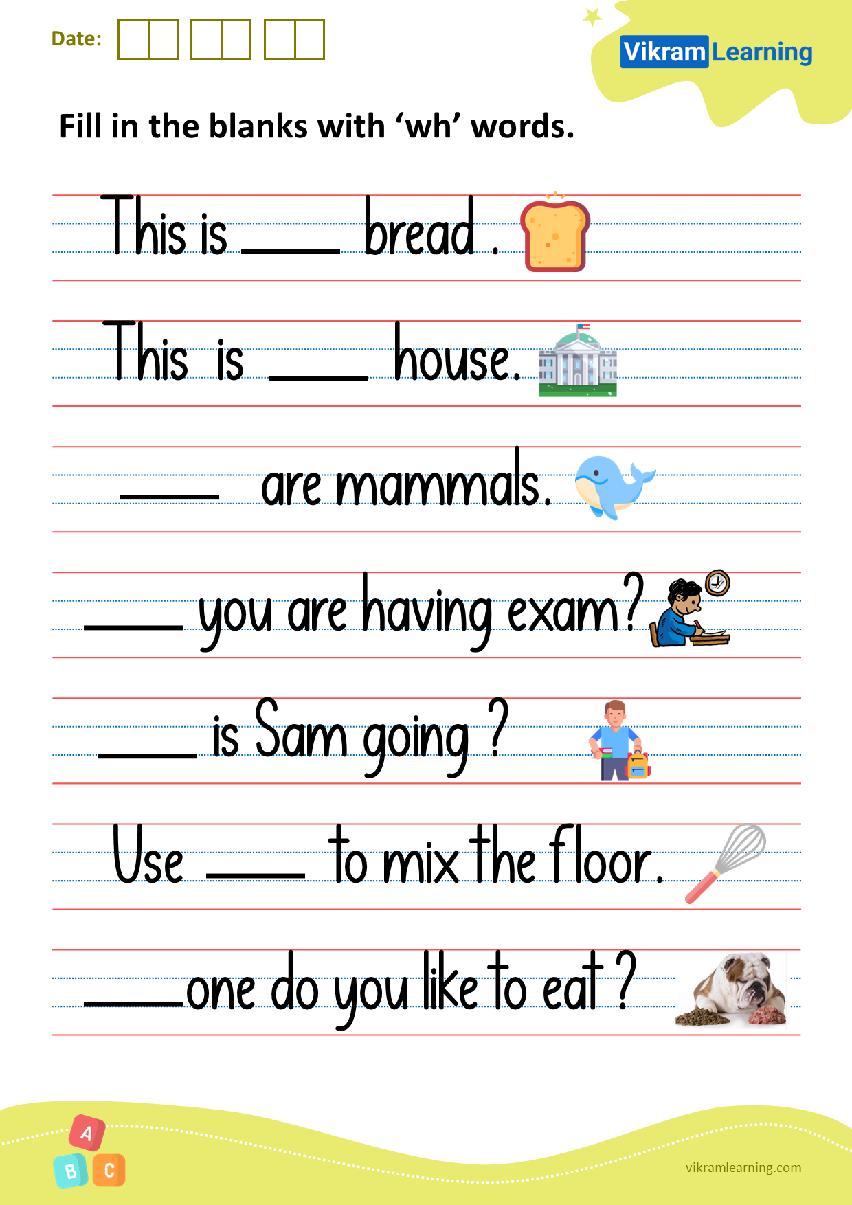 Download Fill In The Blanks With wh Words Worksheets Vikramlearning