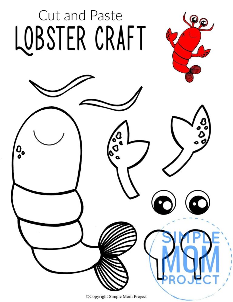 Easy Lobster Craft For Kids With Free Lobster Template Simple Mom Project