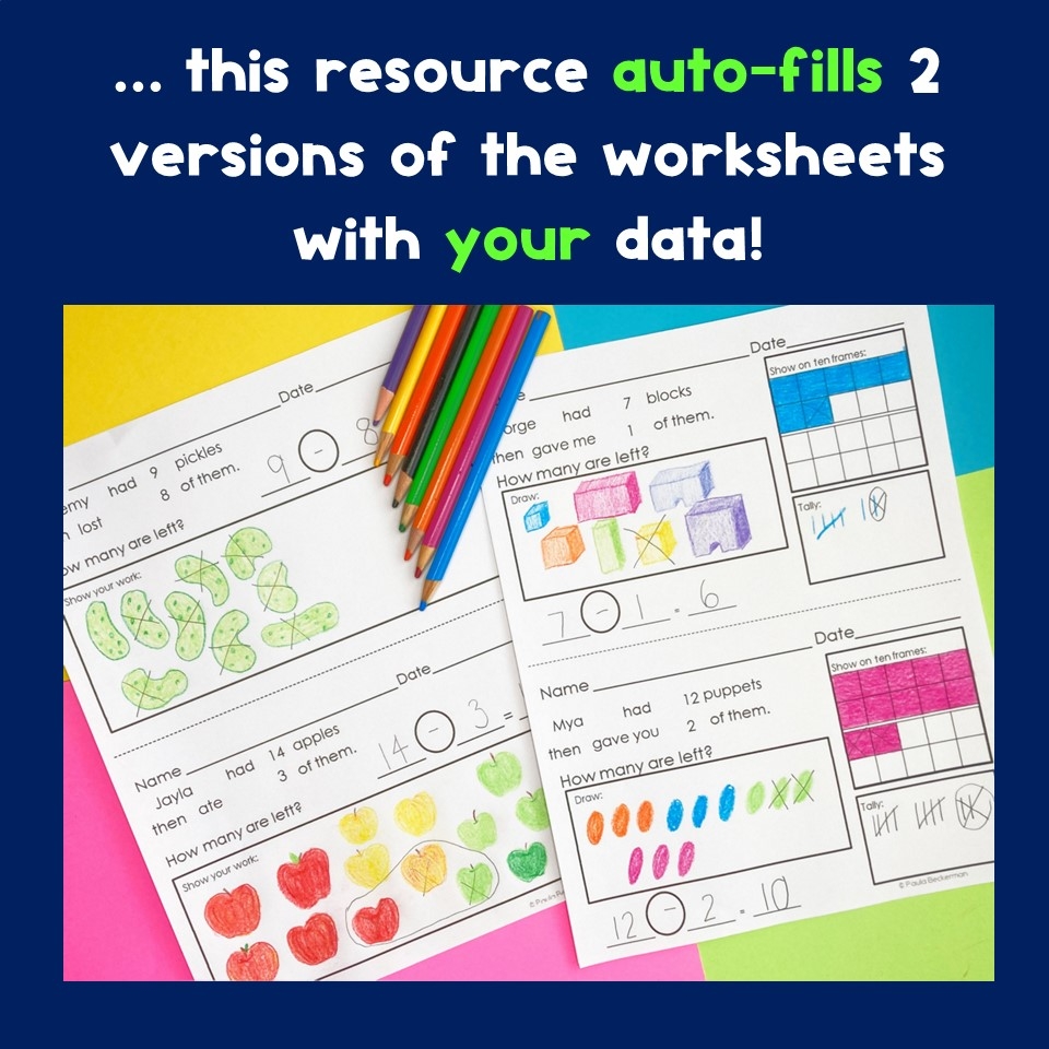Editable Programmable Subtraction Word Problems Make Your Own 