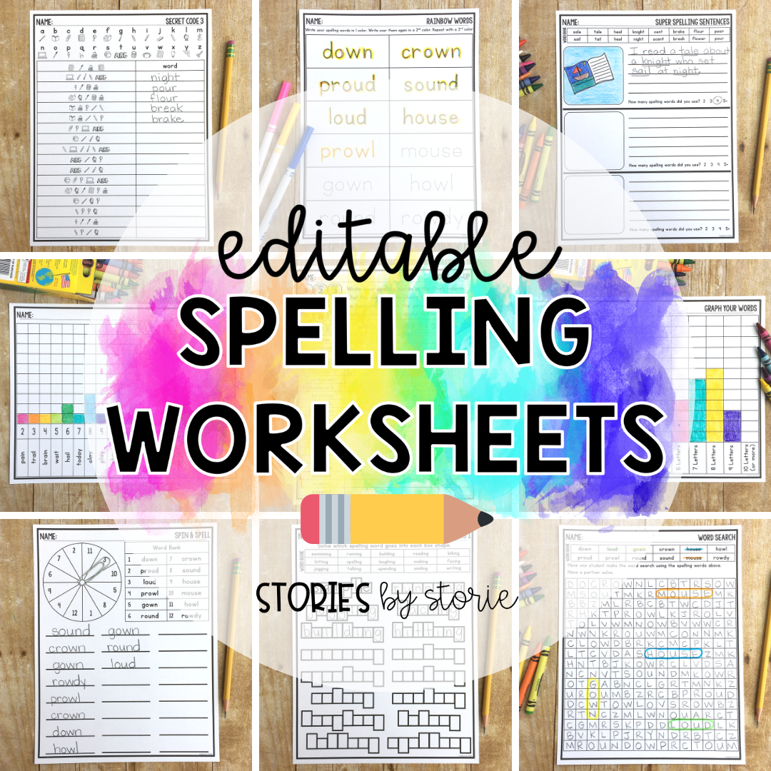 Editable Spelling Worksheets For The Primary Classroom